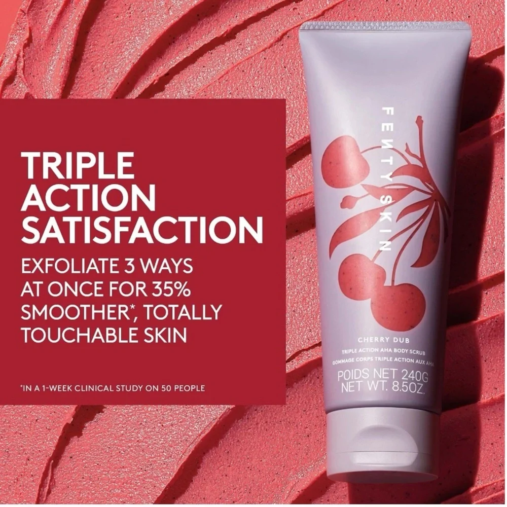 🍒 FENTY SKIN Cherry Dub Triple Action AHA Body Scrub